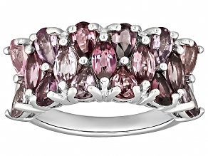 Pre-Owned Multi-Color Multi Spinel Rhodium Over Sterling Silver Band Ring 3.38ctw