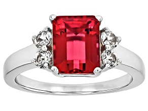 Pre-Owned Red Lab Bixbite Rhodium Over Sterling Silver Ring 2.51ctw