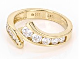 Pre-Owned White Cubic Zirconia 18k Yellow Gold Over Silver "Road Less Traveled" Ring 1.32ctw