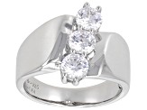 Pre-Owned White Cubic Zirconia Rhodium Over Sterling Silver Ring 1.96ctw