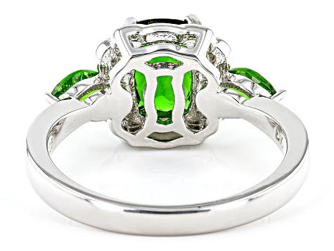 Pre-Owned Chrome Diopside Rhodium Over Sterling Silver Ring 1.55ctw