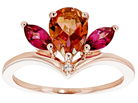 Pre-Owned Twilight Ecstasy™ Topaz 18k Rose Gold Over Silver Ring