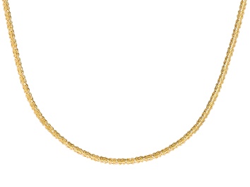 Picture of Pre-Owned 18k Yellow Gold Over Sterling Silver 5mm Byzantine 20 Inch Chain