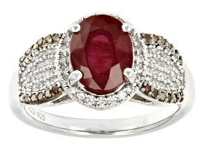Pre-Owned Red Mahaleo® Ruby Platinum Over Sterling Silver Ring 2.72ctw
