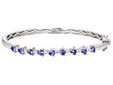 Pre-Owned Blue Tanzanite Platinum Over Sterling Silver Bangle 2.43ctw