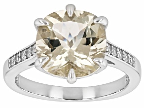 Pre-Owned Yellow Labradorite Rhodium Over Silver Ring 4.46ctw