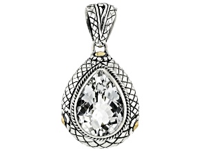 Pre-Owned White Topaz Sterling Silver with 18K Gold Accents Pendant 8.24ct