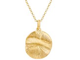 Pre-Owned 18k Yellow Gold Over Bronze Satin Finish Wavy Pendant With Chain