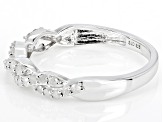 Pre-Owned White Diamond Rhodium Over Sterling Silver Crossover Band Ring 0.40ctw