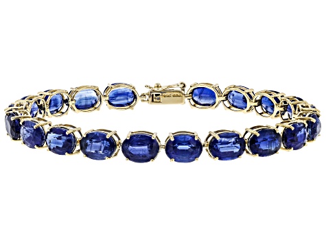 Pre-Owned Blue Kyanite 14k Gold Tennis Bracelet. 27.71ctw