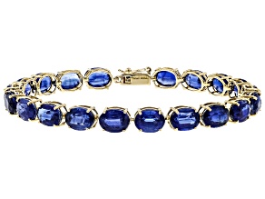 Pre-Owned Blue Kyanite 14k Gold Tennis Bracelet. 27.71ctw