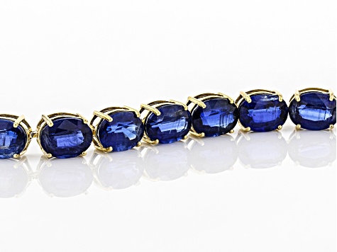 Pre-Owned Blue Kyanite 14k Gold Tennis Bracelet. 27.71ctw