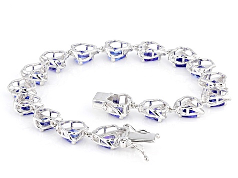 Pre-Owned Blue Tanzanite Rhodium Over 14k White Gold Bracelet
9.95ctw