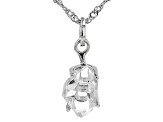 Pre-Owned White Herkimer Quartz Rhodium Over Sterling Silver Pendant
