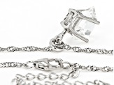 Pre-Owned White Herkimer Quartz Rhodium Over Sterling Silver Pendant