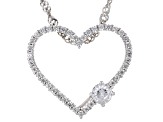 Pre-Owned Cubic Zirconia Rhodium Over Silver Pendant With Chain 1.03ctw