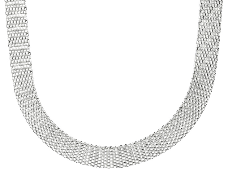 Pre-Owned Sterling Silver 7mm Flat Mesh 20 Inch Chain - P6518 | JTV