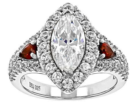 Pre-Owned Strontium Titanate Rhodium Over Silver Ring 3.87ctw