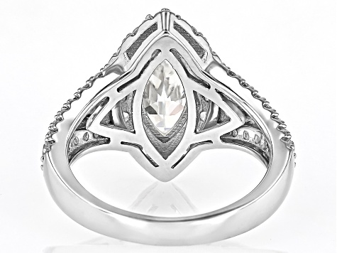 Pre-Owned Strontium Titanate Rhodium Over Silver Ring 3.87ctw