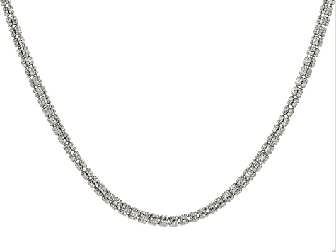 Pre-Owned Rhodium Over Sterling Silver 4mm 