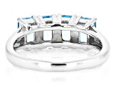 Pre-Owned Swiss Blue Topaz Rhodium Over Sterling Silver Band Ring 2.31ctw