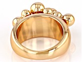 Pre-Owned White Crystal Accent Gold Tone Ring