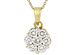 White Lab-Grown Diamond H SI 14K Gold Over Sterling Silver Cluster Ring 1.00ctw - LGD900