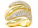 Pre-Owned White Cubic Zirconia 18k Yellow Gold Over Sterling Silver Ring 0.95ctw