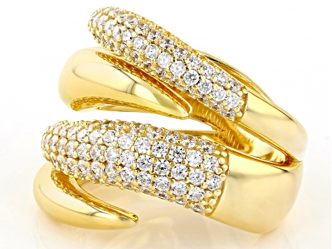 Pre-Owned White Cubic Zirconia 18k Yellow Gold Over Sterling Silver Ring 0.95ctw