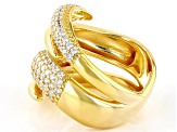 Pre-Owned White Cubic Zirconia 18k Yellow Gold Over Sterling Silver Ring 0.95ctw