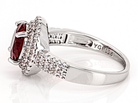 Pre-Owned Lab Created Ruby Rhodium Over Sterling Silver Ring 2.67ctw