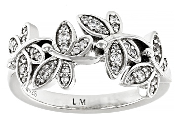 Picture of Pre-Owned White Cubic Zirconia Over Silver Whimsy Collection Dragonfly Ring 0.44ctw