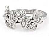 Pre-Owned White Cubic Zirconia Over Silver Whimsy Collection Dragonfly Ring 0.44ctw