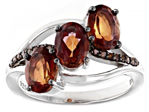 Pre-Owned Red Labradorite Rhodium Over Sterling Silver Ring 1.92ctw