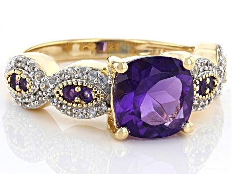 Pre-Owned Purple Amethyst 18k Yellow Gold Over Sterling Silver Ring 2.24ctw
