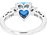 Pre-Owned Blue Sleeping Beauty Turquoise Rhodium Over Sterling Silver Ring 0.07ctw