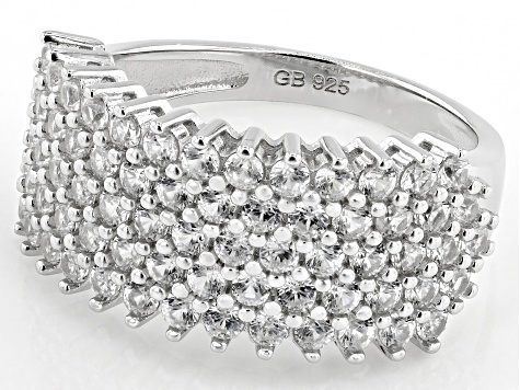 Pre-Owned White Zircon Platinum Over Sterling Silver Ring 1.64ctw