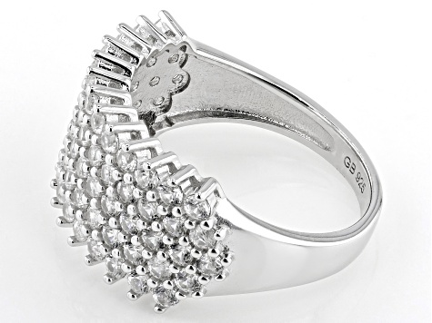 Pre-Owned White Zircon Platinum Over Sterling Silver Ring 1.64ctw