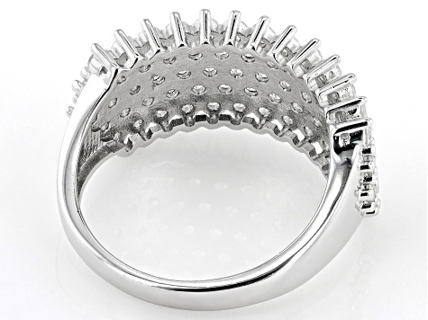 Pre-Owned White Zircon Platinum Over Sterling Silver Ring 1.64ctw