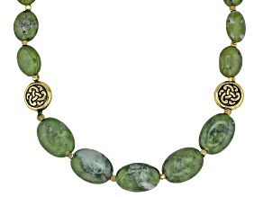 Pre-Owned Connemara Marble Gold Tone Beaded Necklace