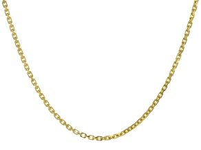 Pre-Owned 18k Yellow Gold Over Bronze 3mm Beveled Curb 20 Inch Chain