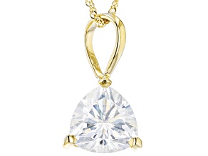 Pre-Owned Moissanite 14k Yellow Gold Solitaire Pendant 2.40ct DEW