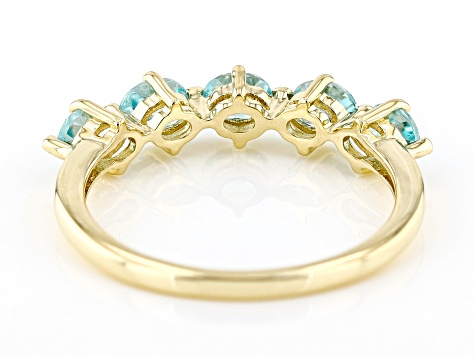 Pre-Owned Blue Zircon 10k Yellow Gold Ring 1.02ctw