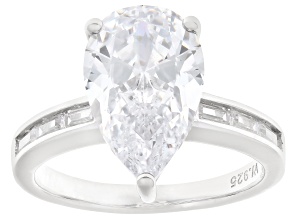 Pre-Owned White Cubic Zirconia Rhodium Over Sterling Silver Ring 6.77ctw