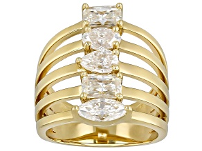 Pre-Owned Moissanite 14k Yellow Gold Over Sterling Silver Ring 
2.78ctw DEW