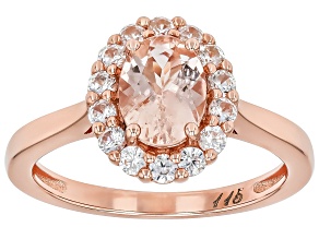 Pre-Owned 115th Anniversary Peach Morganite 18k Rose Gold Over Sterling Silver Ring With Box 1.74ctw