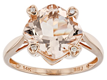 Picture of Pre-Owned Morganite With White Diamond 14k Rose Gold Ring.