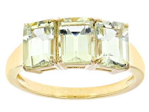 Pre-Owned Canary Apatite 18k Yellow Gold Over Sterling Silver Ring 2.93ctw