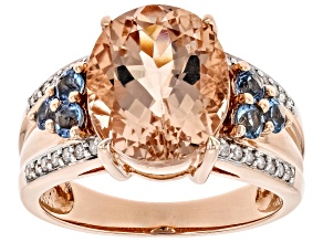 Pre-Owned Peach Cor-de-Rosa Morganite 14k Rose Gold Ring 4.57ctw