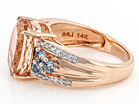 Pre-Owned Peach Cor-de-Rosa Morganite 14k Rose Gold Ring 4.57ctw